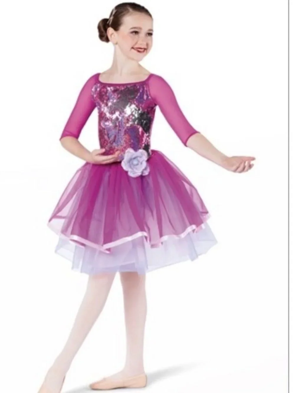 Weissman Sequin Dance Costume | Pink Tutu Recital Outfit | Child Medium